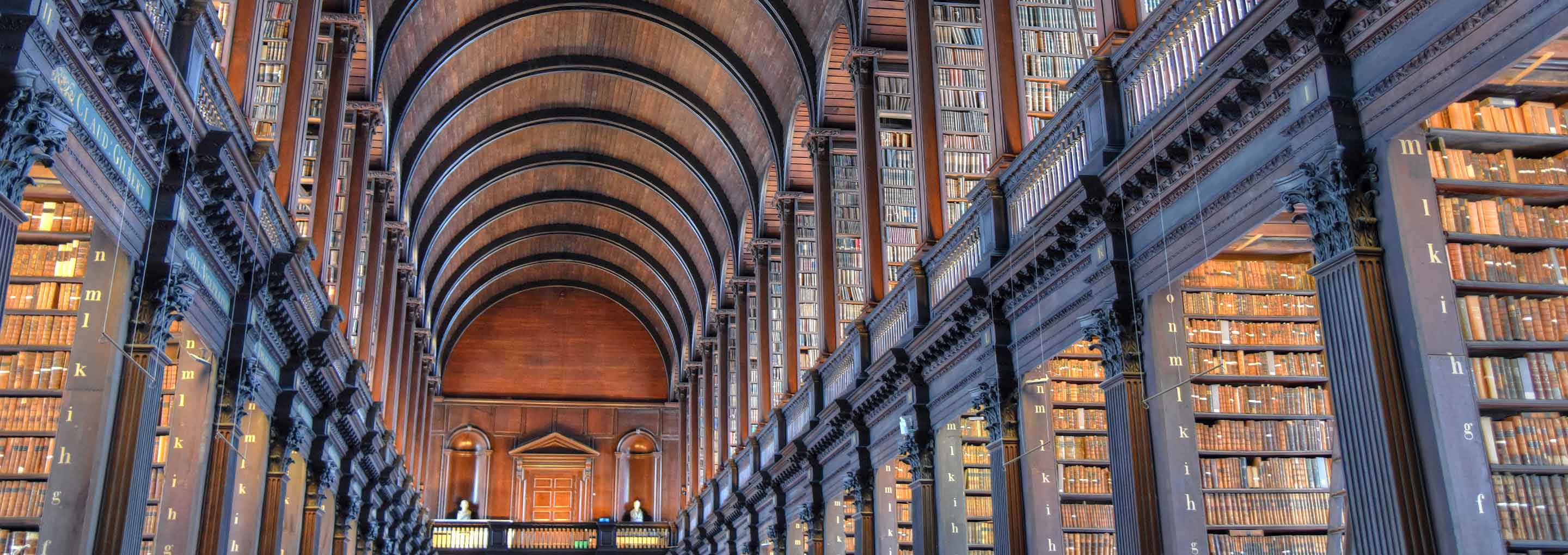 The Long Room of Trinity College Library in Dublin.