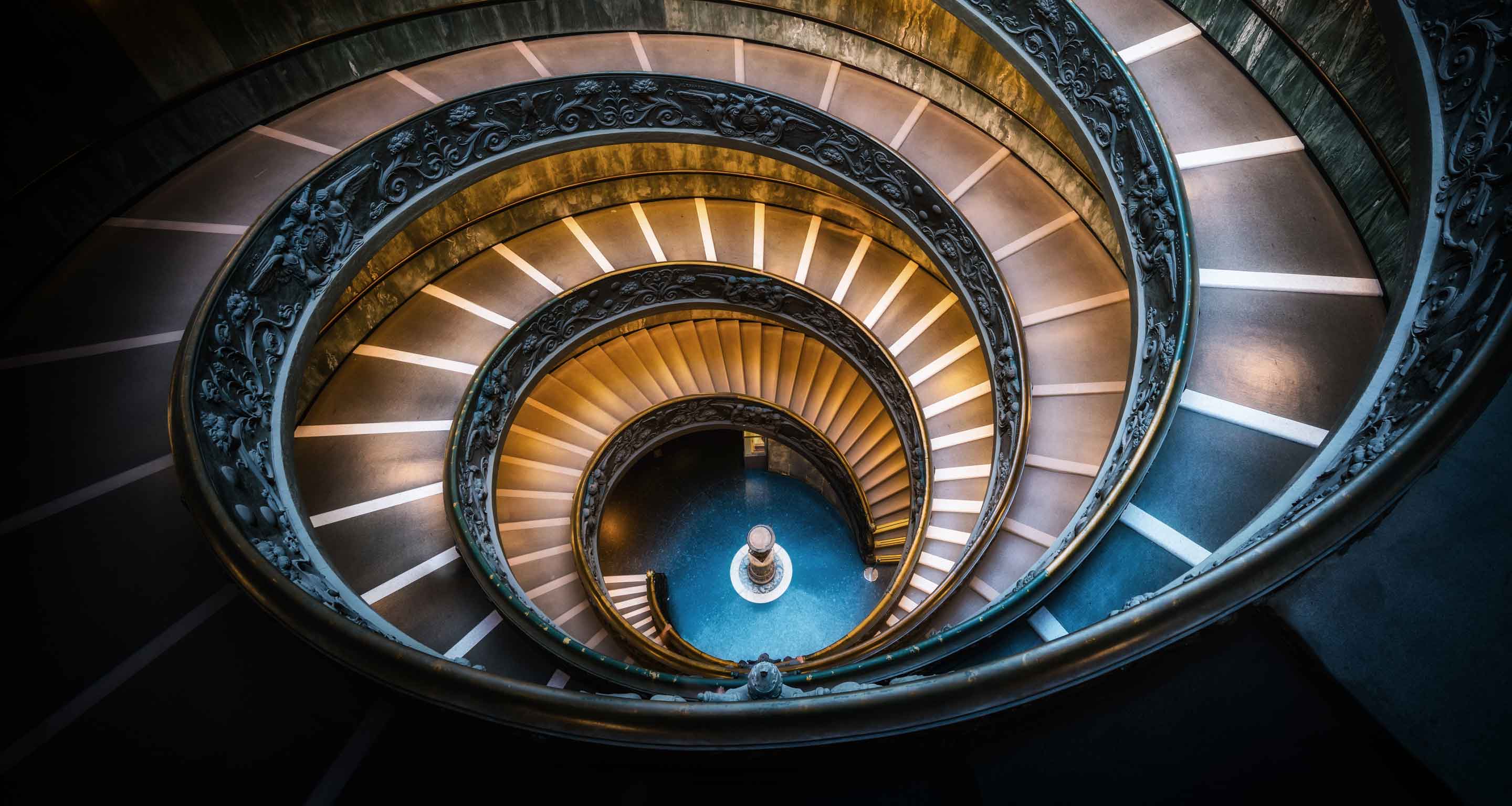 The Bramante Staircase in Rome.