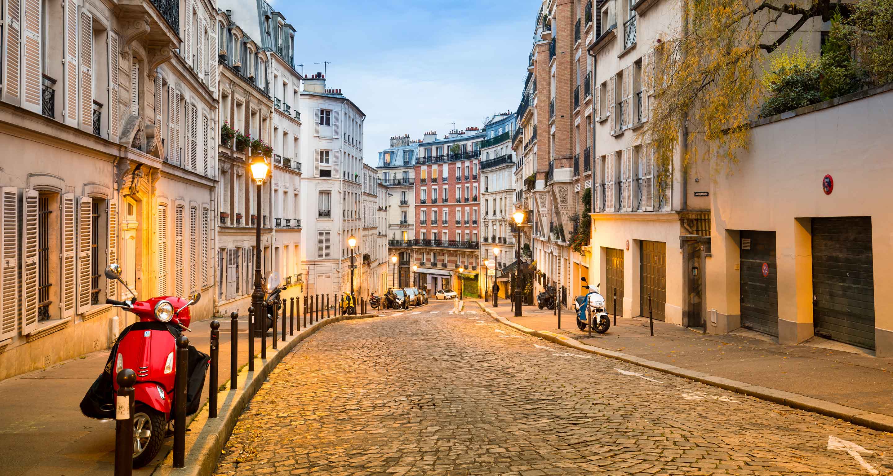 Winding street in Montmartre.