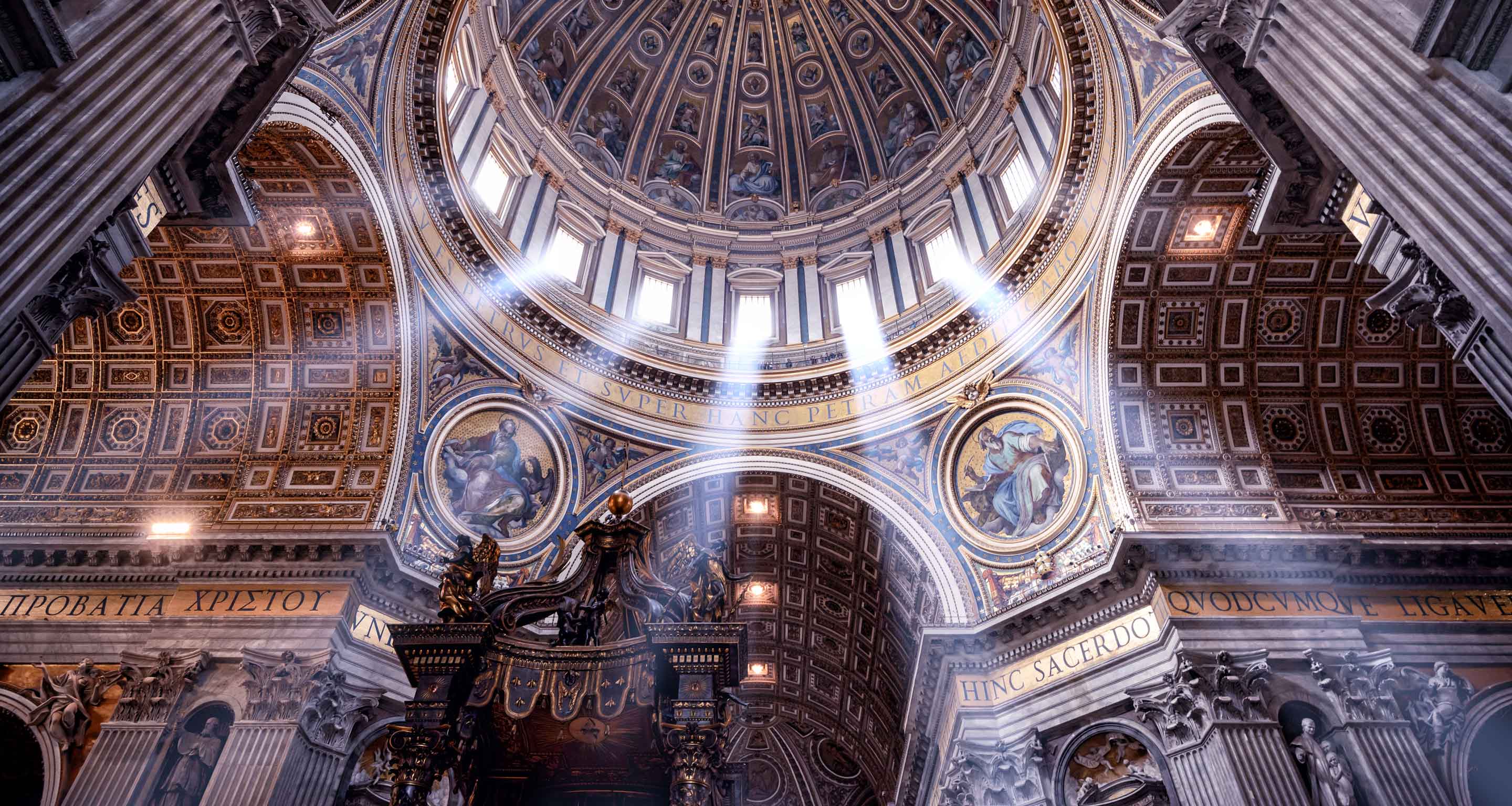 The dome of St. Peter's Basilica in Rome.
