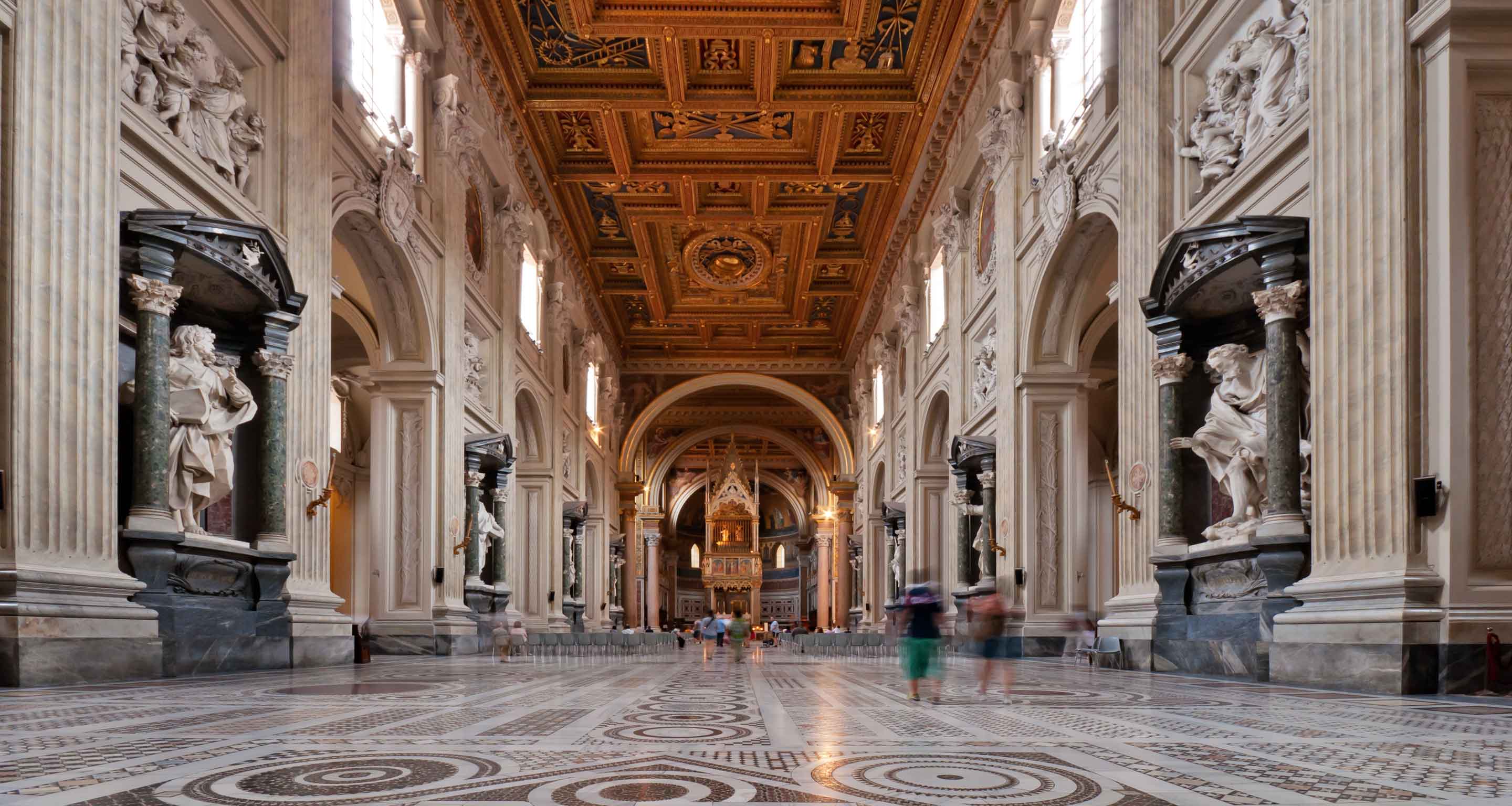 Inside the Basilica of San Giovanni in Laterano in Rome.
