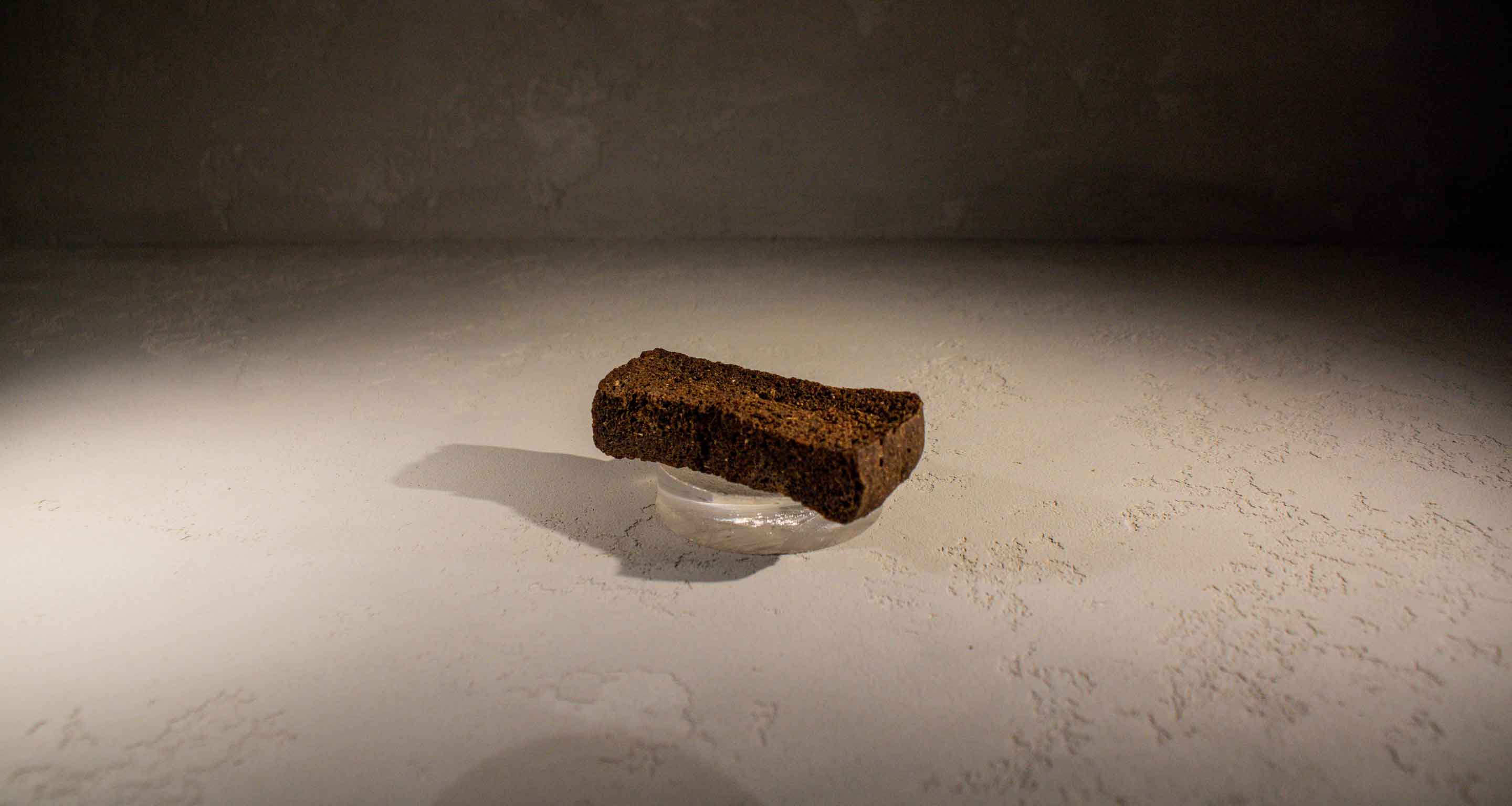 Piece of bread at the Siege of Leningrad Museum.